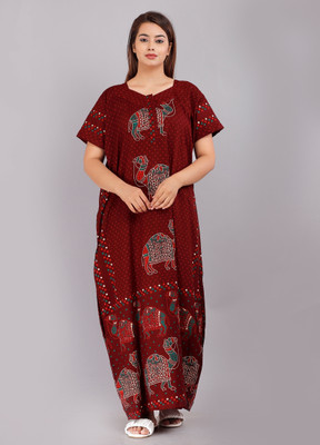 RUCHIKA ENTERPRISES Women Nighty(Maroon)