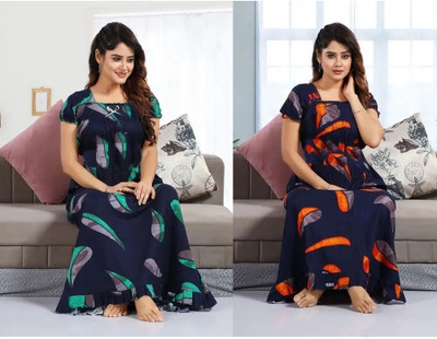 Enterprise Harshita Women Nighty(Multicolor)