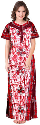 Mithitashu Women Nighty(Red)