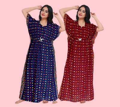 dinesh enterprises Women Nighty(Blue)