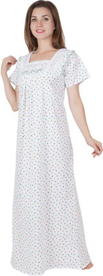 LDHSATI Women Nighty(White)