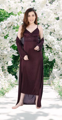 ovida Women Nighty(Brown)