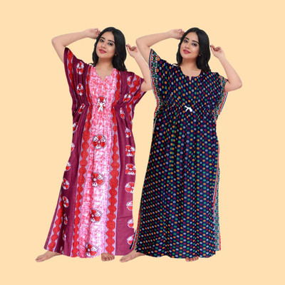 dinesh enterprises Women Nighty(Red)