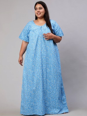 CLOCHOICE Women Nighty with Robe(Blue)