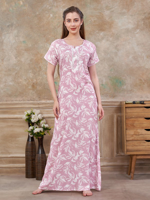 Sand Dune Women Nighty(Pink)