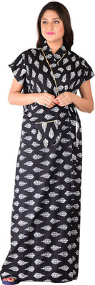 DUI KONNA Women Robe(Black)