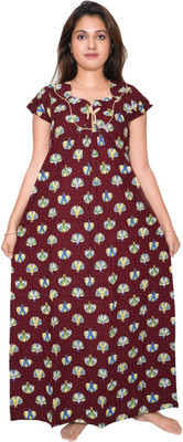 UDI WORLD Women Nighty(Maroon)