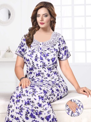 SHLOKE Women Nighty(Purple)