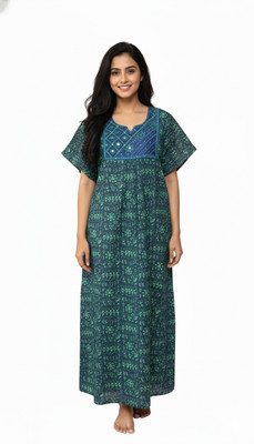 PRCOLLECTIONS Women Nighty(Dark Blue)