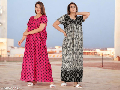 Kirtikurties Women Nighty(Multicolor)