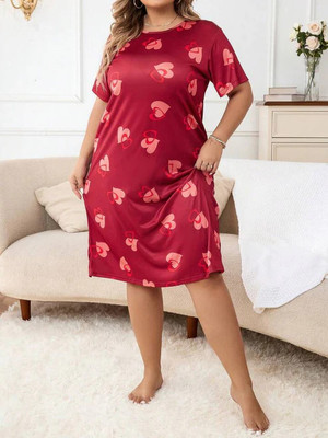 AMERICAN FASHION Women Nighty(Red)