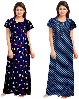 Vatatmaj Creations Women Nighty(Multicolor)