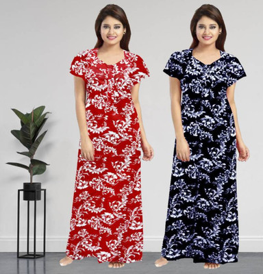 Glowmettle Women Nighty(Multicolor)