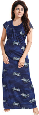 SHOPPING STATION Women Nighty(Blue)