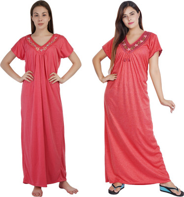 NACNO Women Nighty Set(Red)