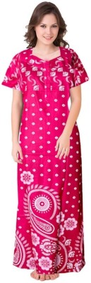 BHOOMI ENTERPRISES Women Nighty(Pink)