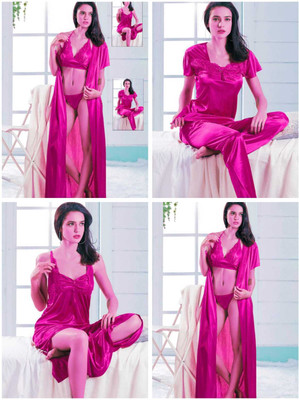 TASN Women Nighty Set(Red)