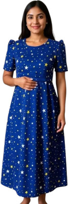 Juana Women Maternity/Nursing Nighty(Blue)