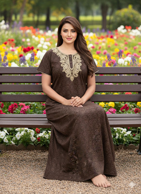 BOFIX Women Nighty(Brown)
