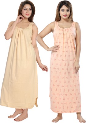 Mallinath Women Nighty(Beige)