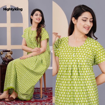 DEEPALI CREATION Women Nighty(Green)