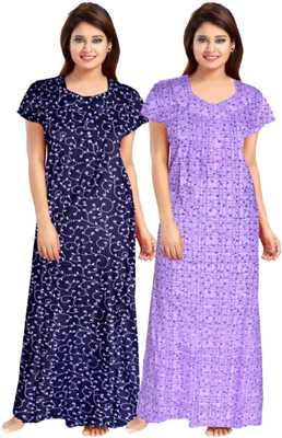 Aryansh Enterprises Women Nightdress(Blue, Purple)