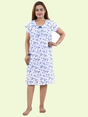 D'CLOTHZ Women Nightshirts(Blue)