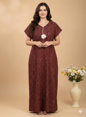 bahumaan Women Nighty(Brown)