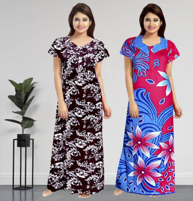 Toomley Women Nighty(Multicolor)