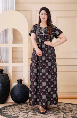 Shakti Enterprises Women Nighty(Maroon)