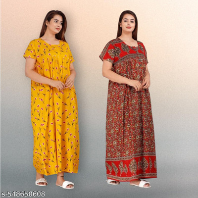 Kirtikurties Women Nighty(Multicolor)