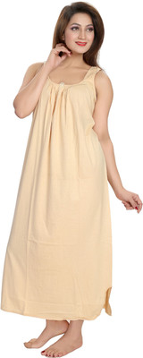 INNER BEATS Women Nighty(Beige)