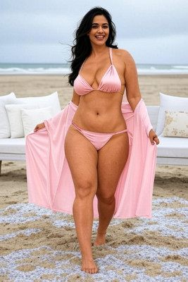 GOODNIGHT GLAM Women Robe and Lingerie Set(Pink)