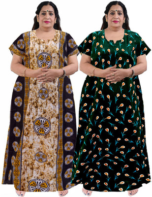 Priyanka Creation Women Nighty(Black)