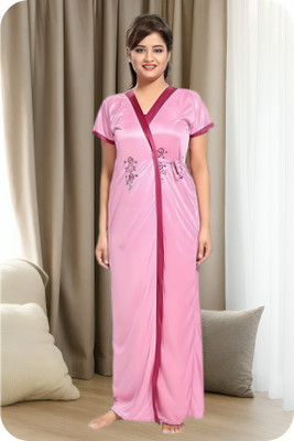 BMP Women Nighty with Robe(Pink)