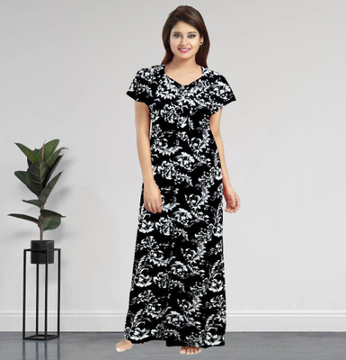 AakarShana Women Nighty(Black)