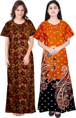 Sarthak Creation Women Nighty(Multicolor)