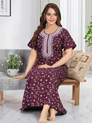 LIFE-TALE Women Nighty(Maroon)