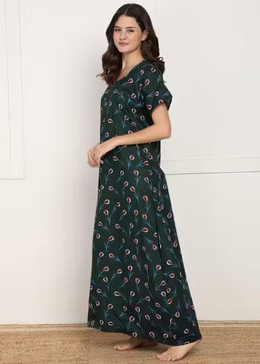 ARCADIAA Women Nightdress(Green)