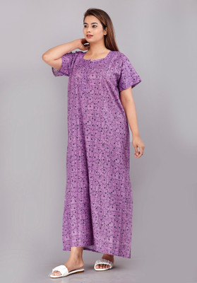 Sarthak Creation Women Nighty(Purple)