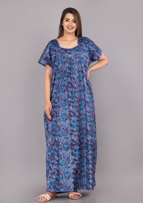 HARGUN NIGHT WEAR Women Nighty(Black, Blue)