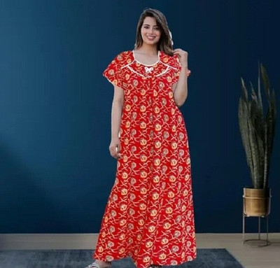 kavyansh Women Nightdress(Red)