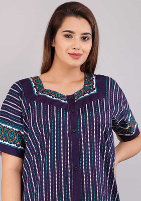 Shakti Enterprises Women Maternity/Nursing Nighty(Blue)