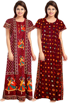 Mithitashu Women Nighty(Multicolor)
