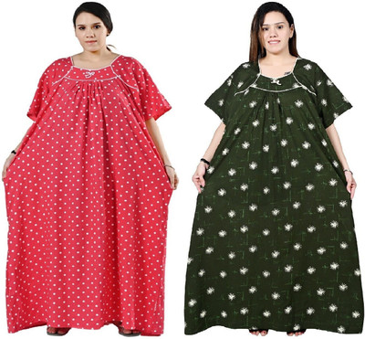 Bindass female collection Women Nighty(Pink, Green)