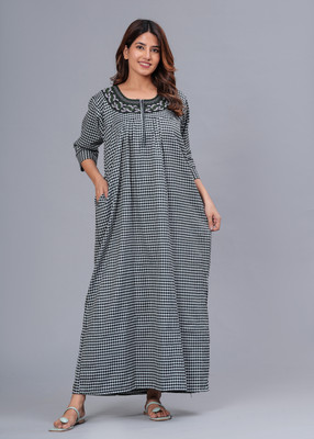 HARGUN NIGHT WEAR Women Nighty(Blue)