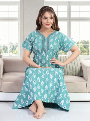 TRUNDZ Women Nighty(Light Blue)