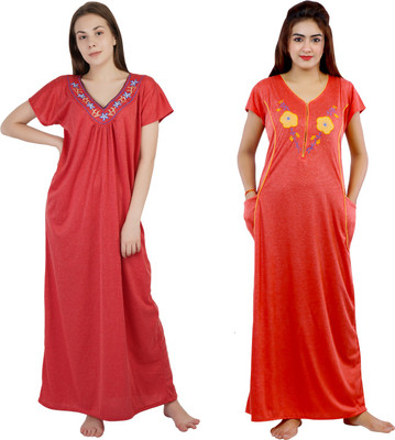 NACNO Women Nighty(Red)