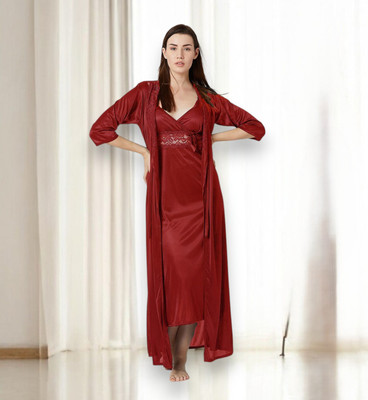 Nw Naighty Wish Women Nighty(Maroon)