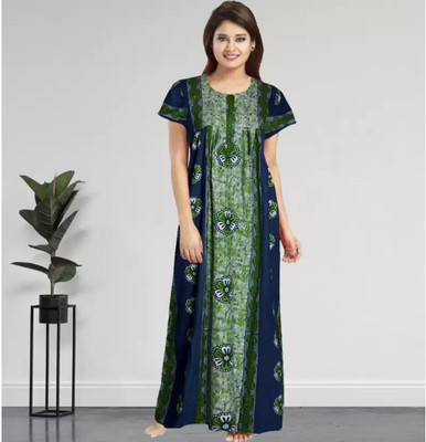 dinesh enterprises Women Nighty(Green)